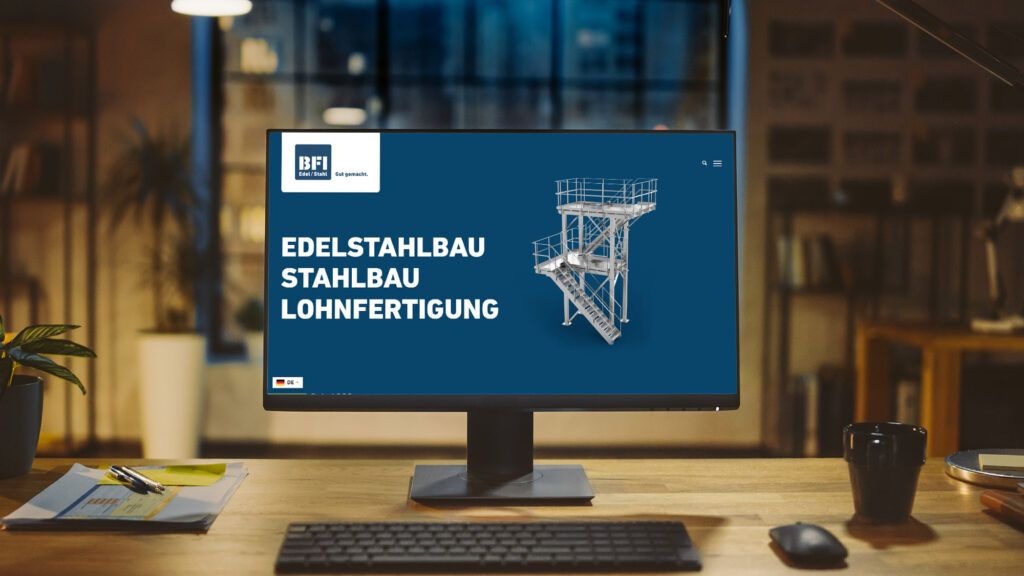 BFI Stahlbau, 3D Visualisierung, Edelstahlbau, Website