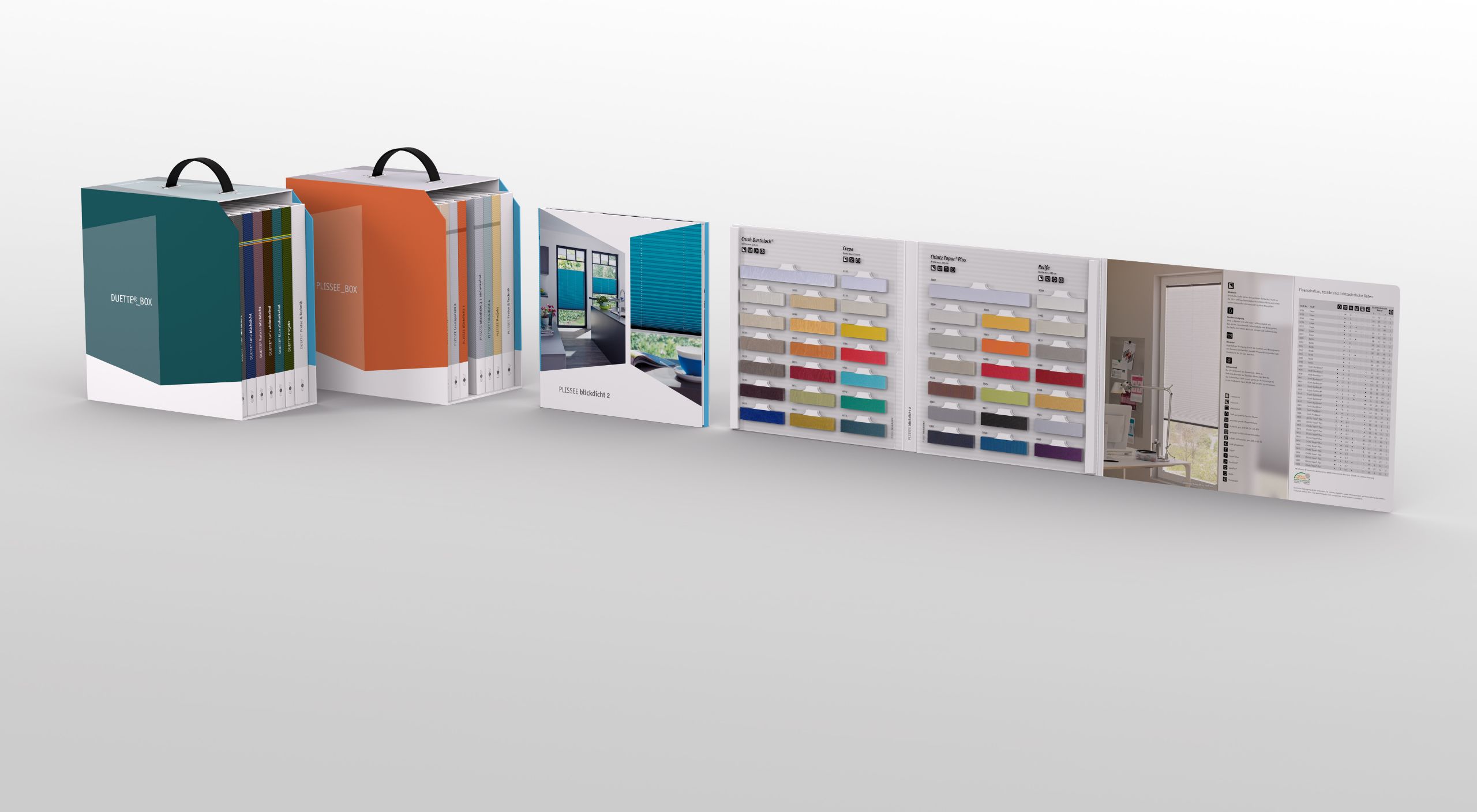 3D Visualisierungen von Mustermappen für Hunter Douglas